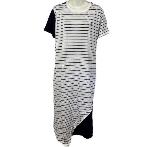 J Wanderson x Uniqlo Striped Navy Blue White Short Sleeve Shirt Dress sz XL - Picture 1 of 16